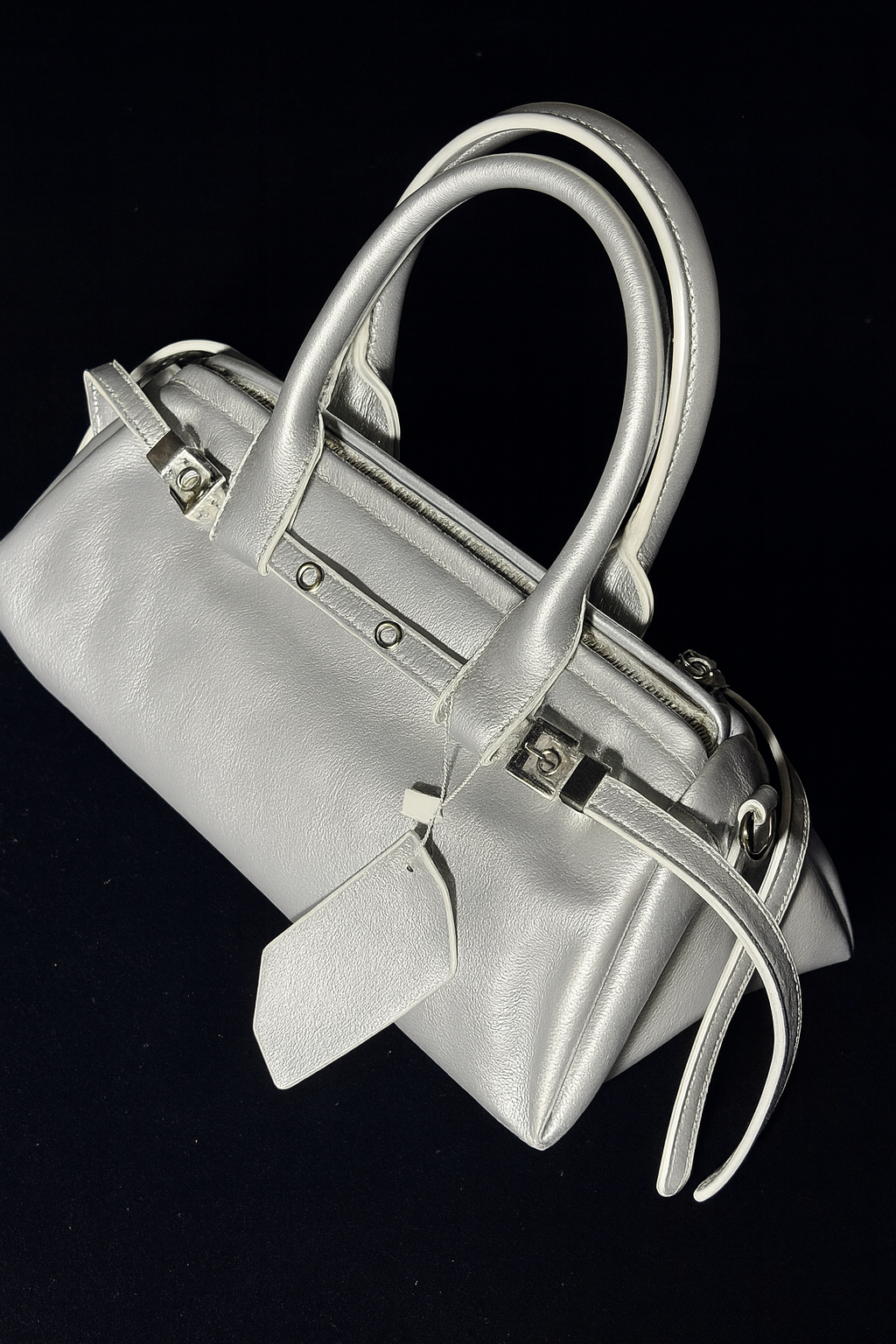 Silver Grace Structured Handbag