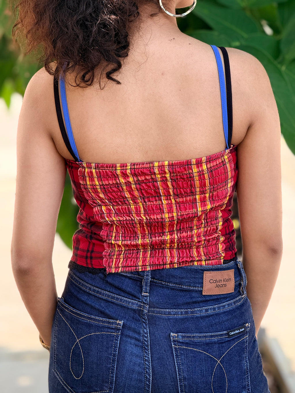 Premium Plaid Corset Tank Top