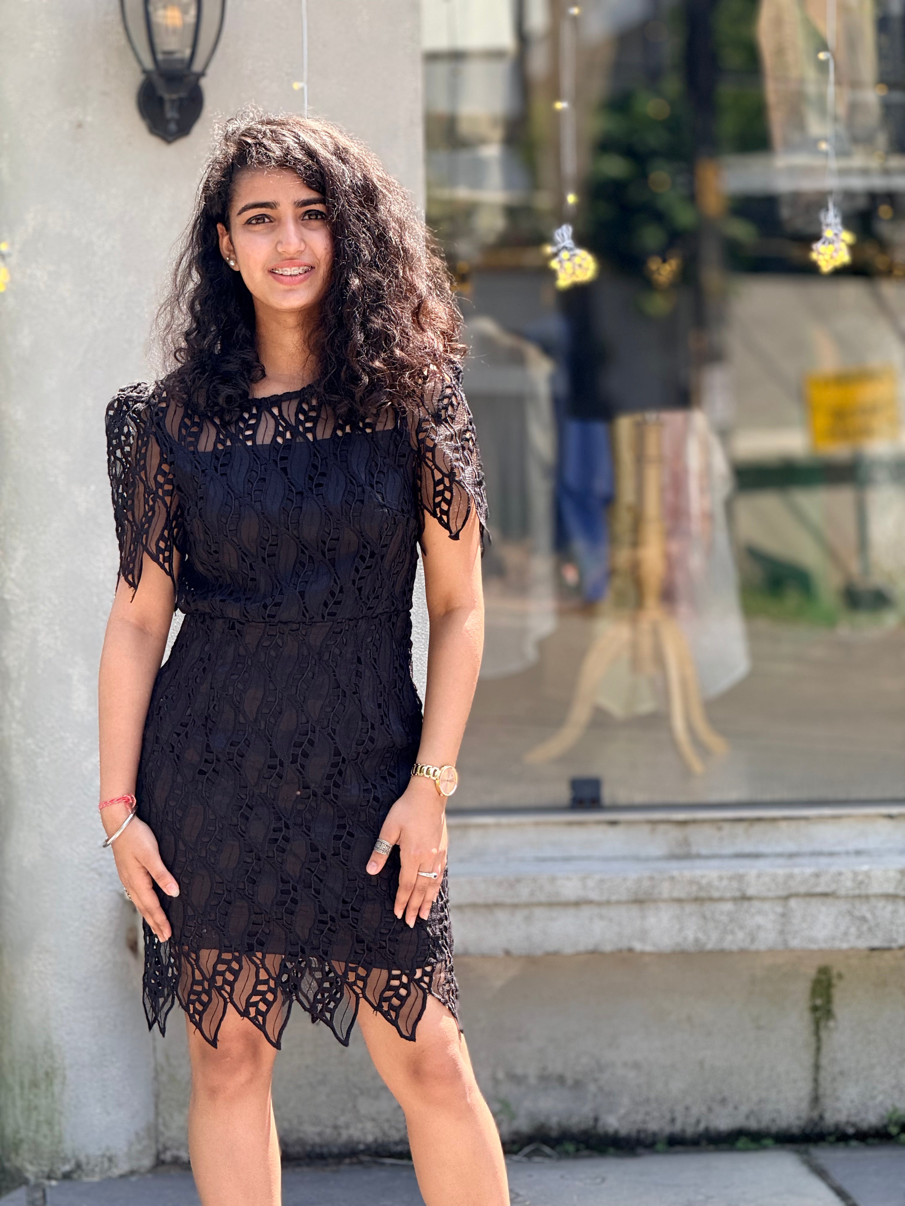 Sultry Black Eyelash Lace Cocktail Mini Dress