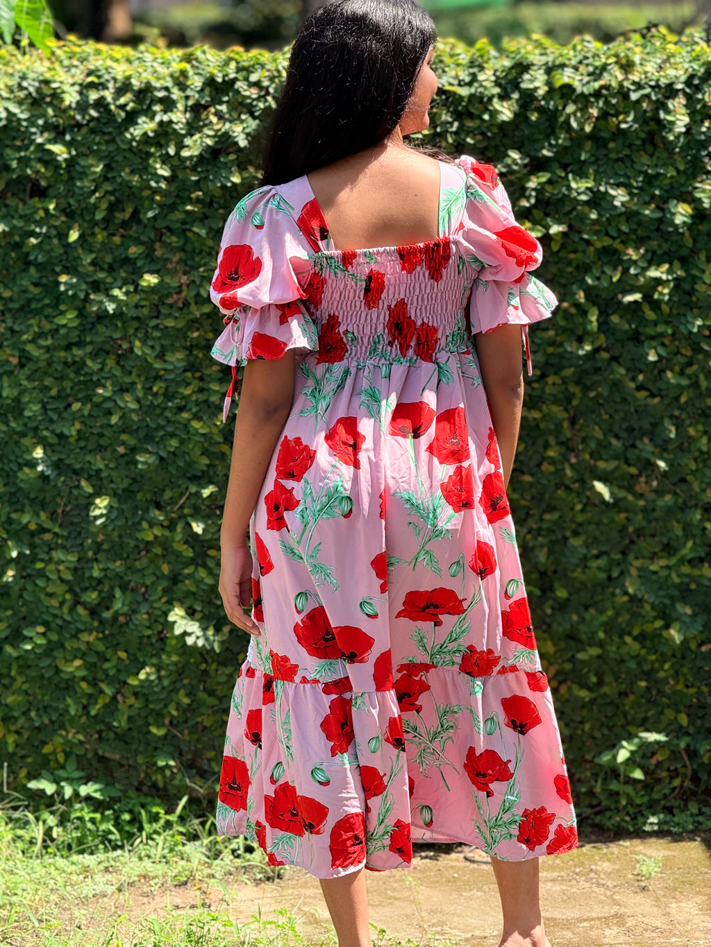 Poppy Dream Smocked Midi Dress