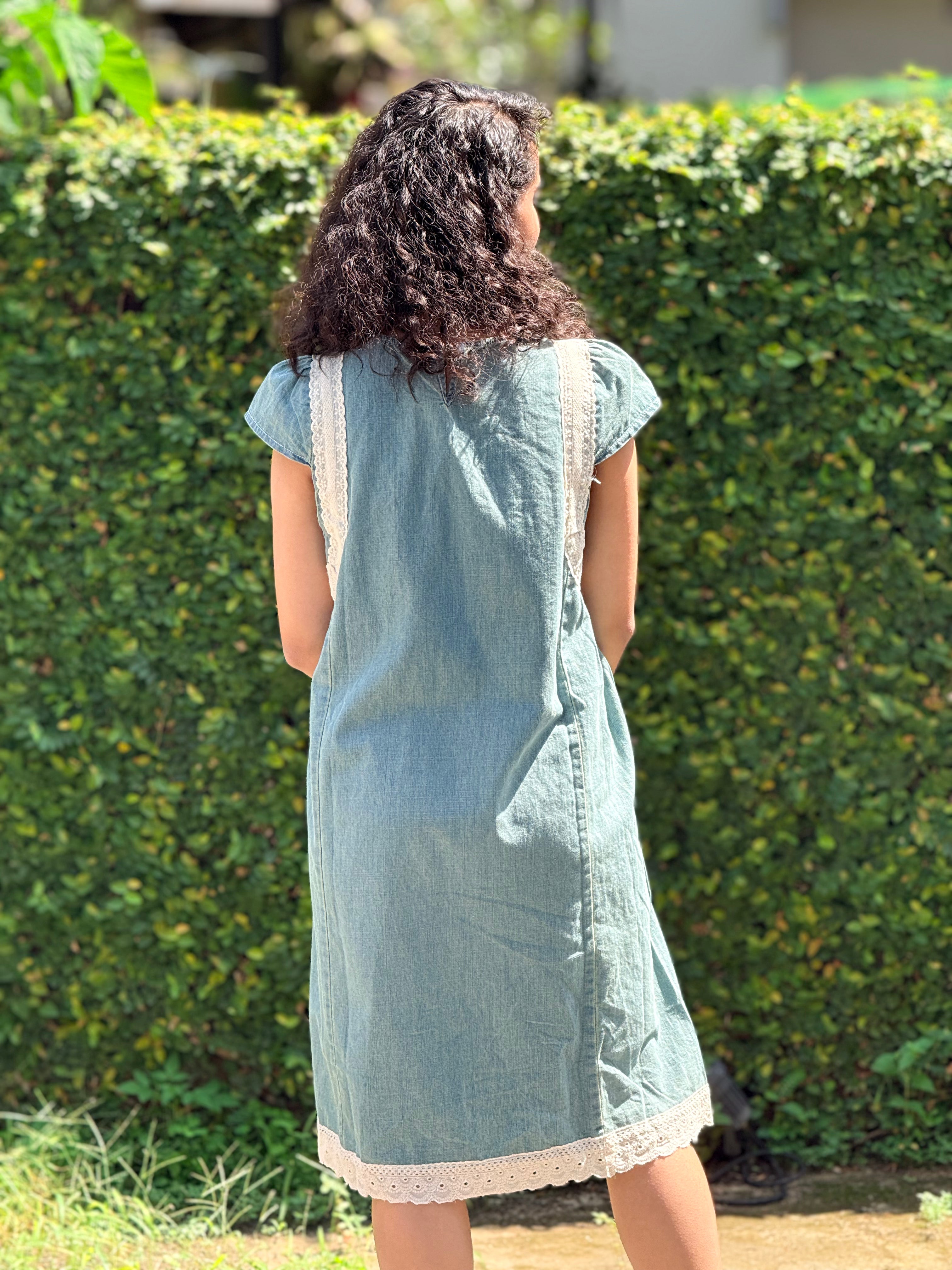 Coastal Chambray A-Line Midi Dress