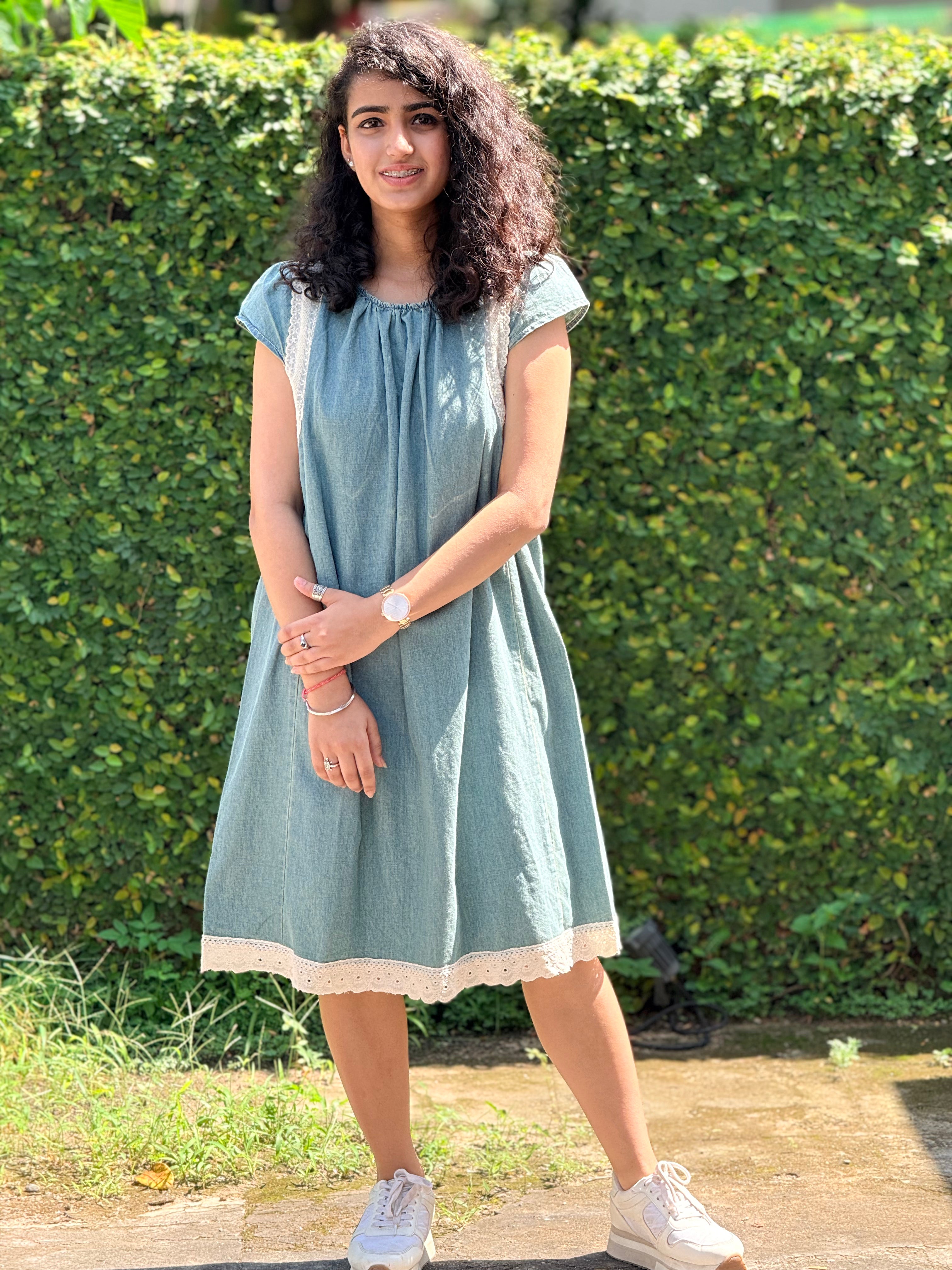 Coastal Chambray A-Line Midi Dress
