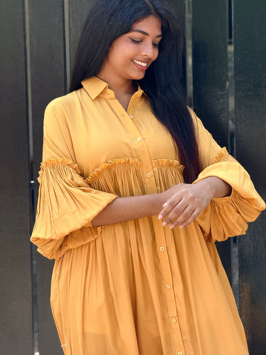 Golden Glow Tiered Maxi Dress