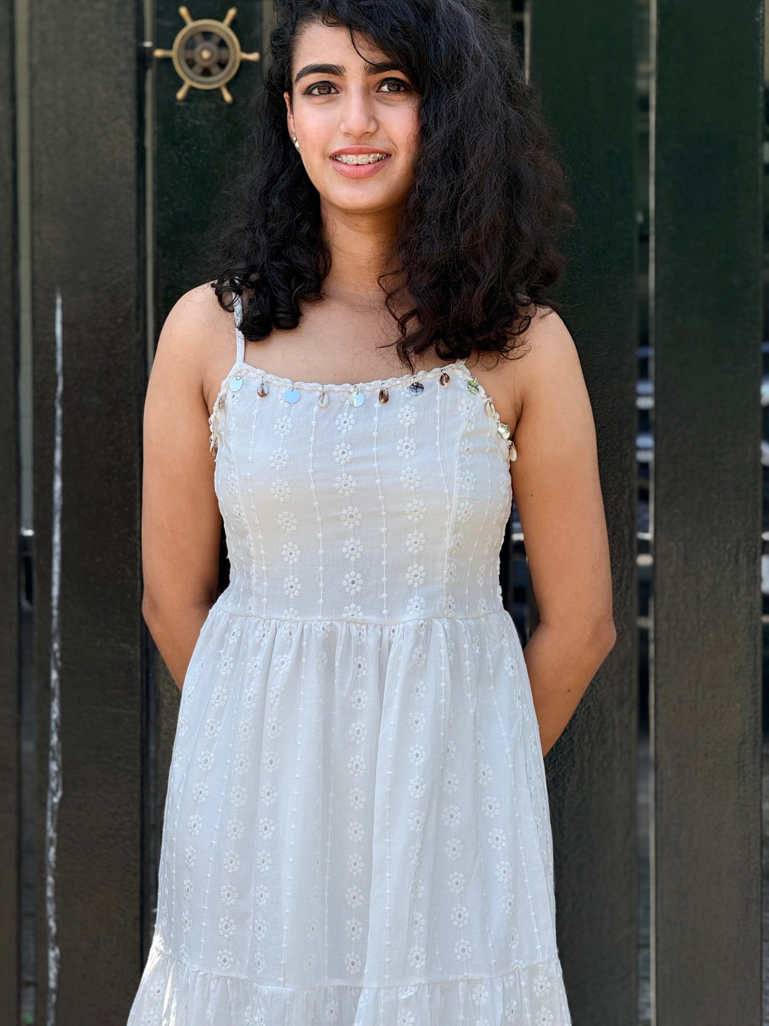 White Hakoba Tiered Maxi Dress