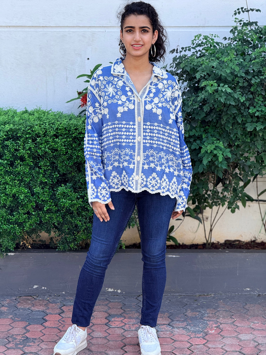 The Capri Hand-Embroidered Azure Shirt