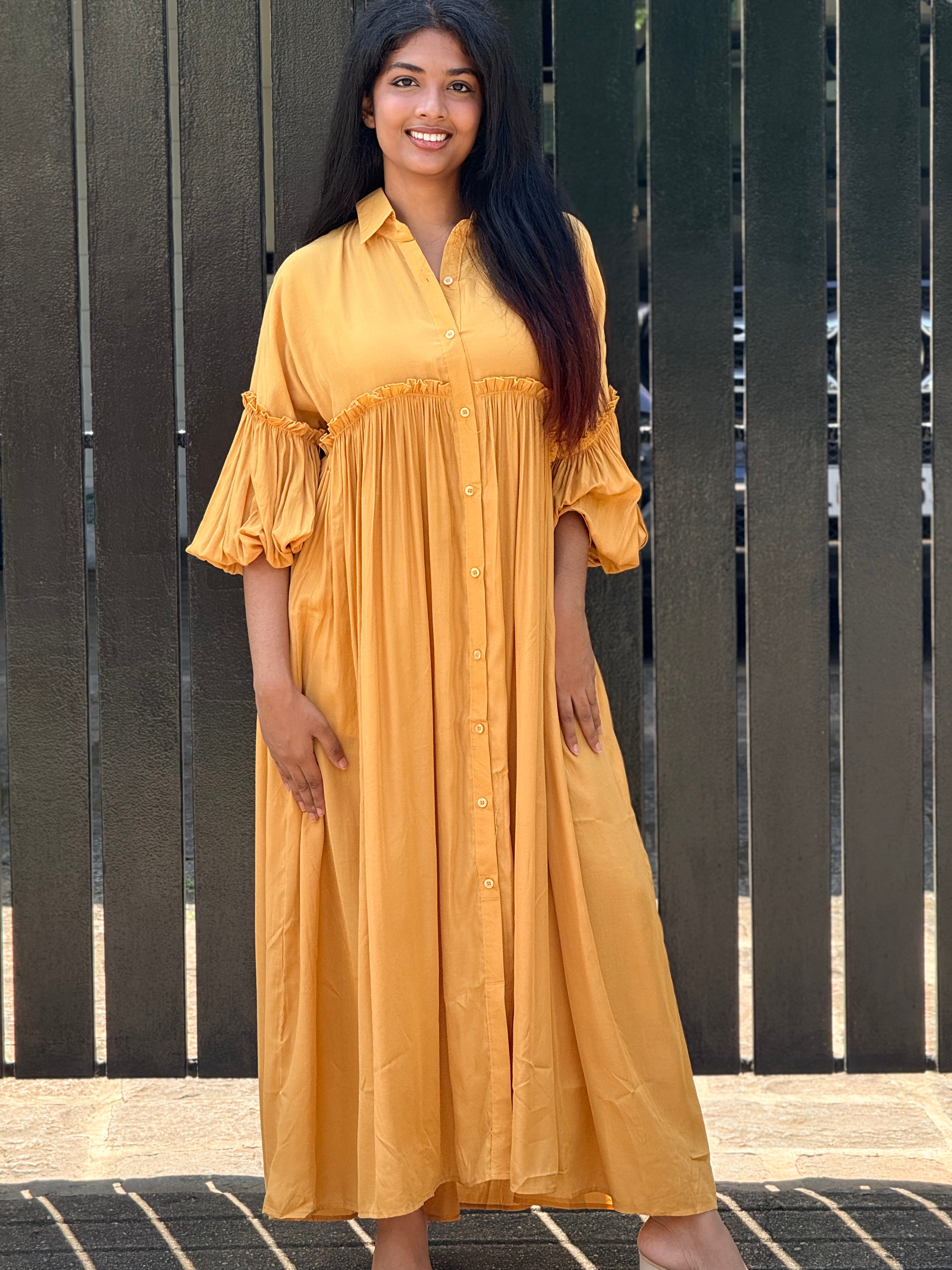 Golden Glow Tiered Maxi Dress