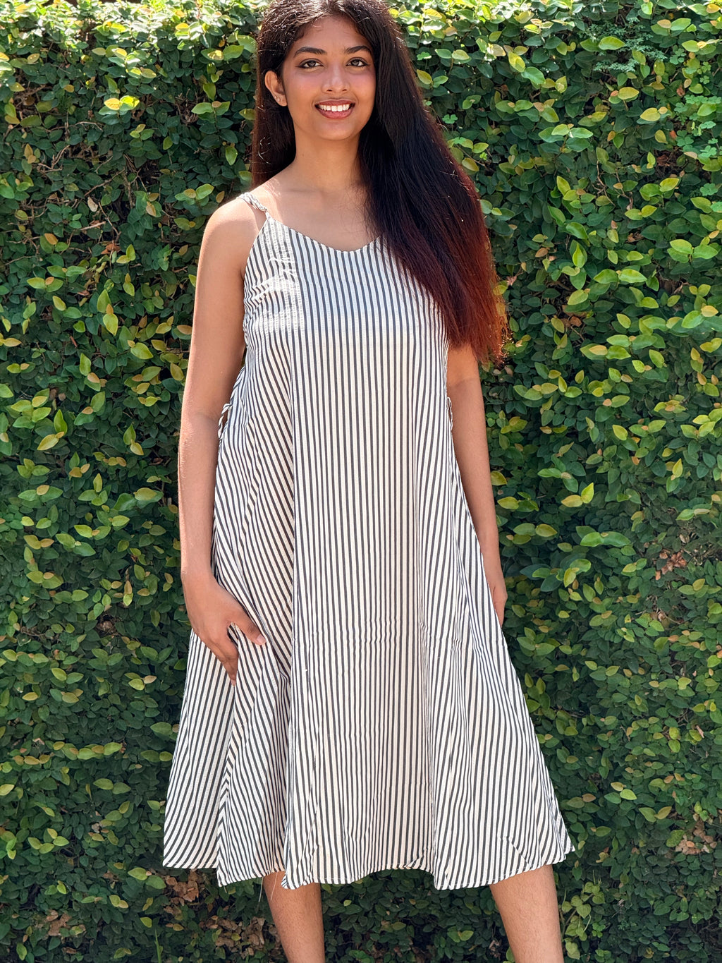 The Aegean Stripe  Midi Sundress