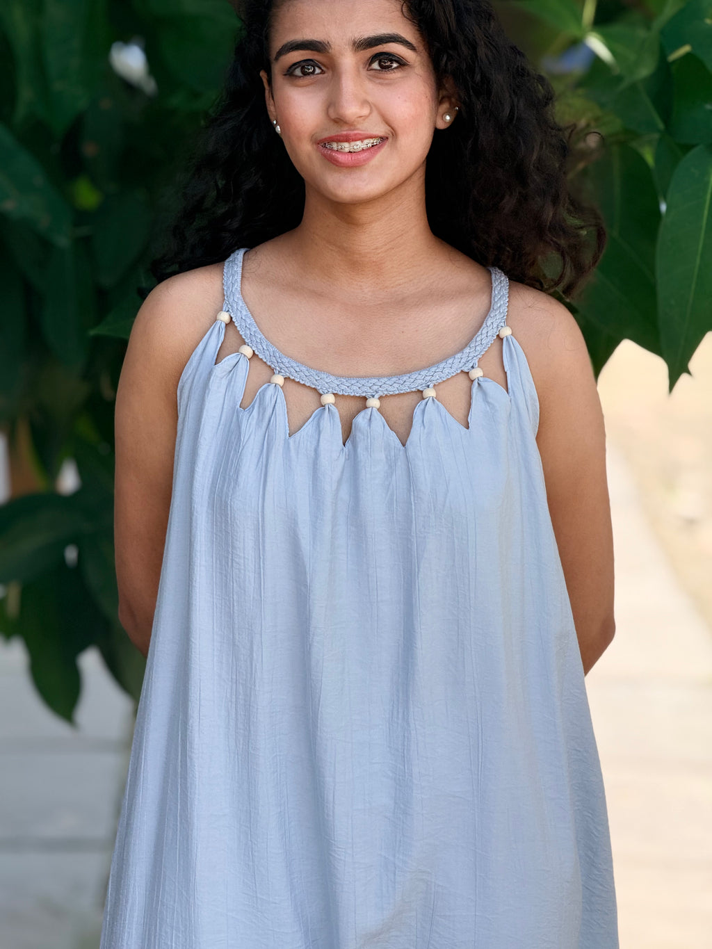 Pastel blue maxi dress