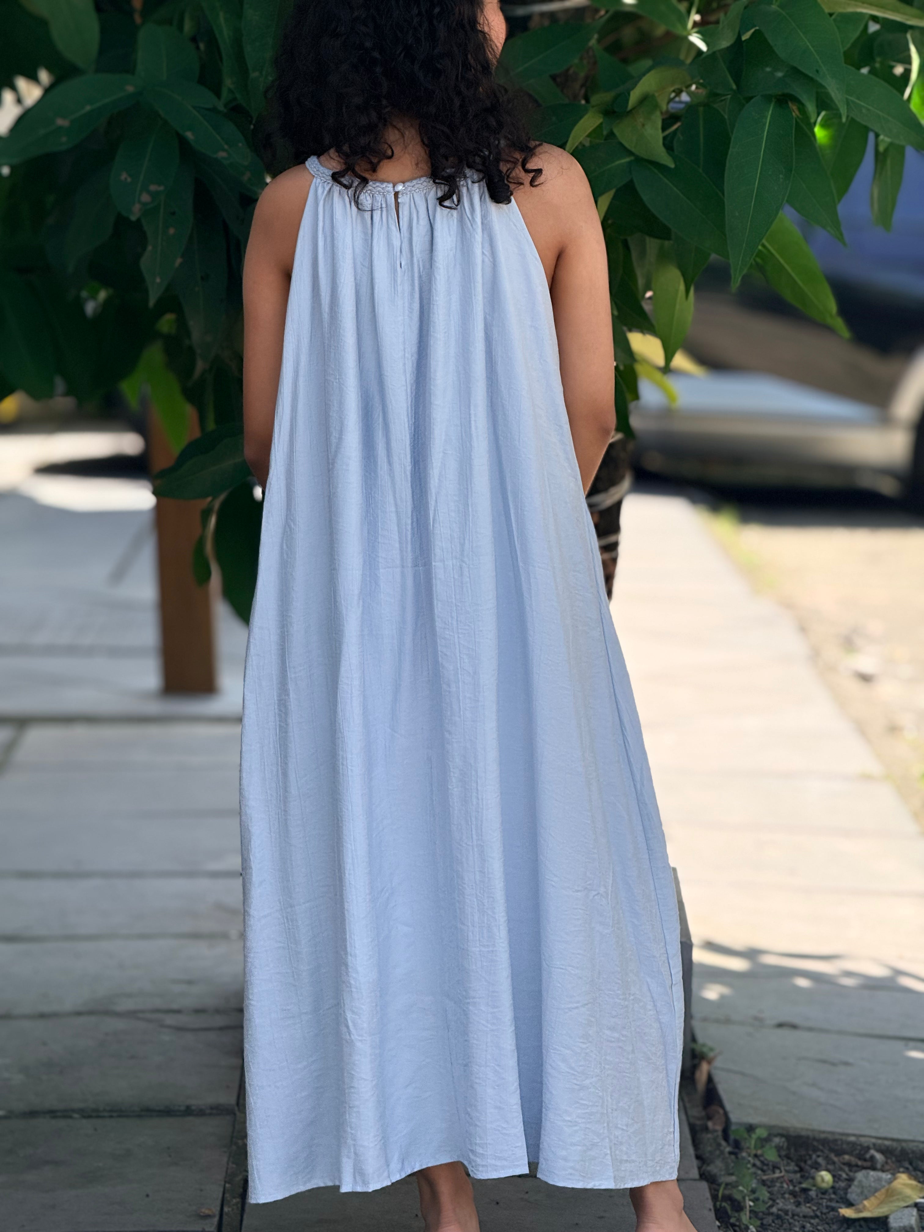 Pastel blue maxi dress