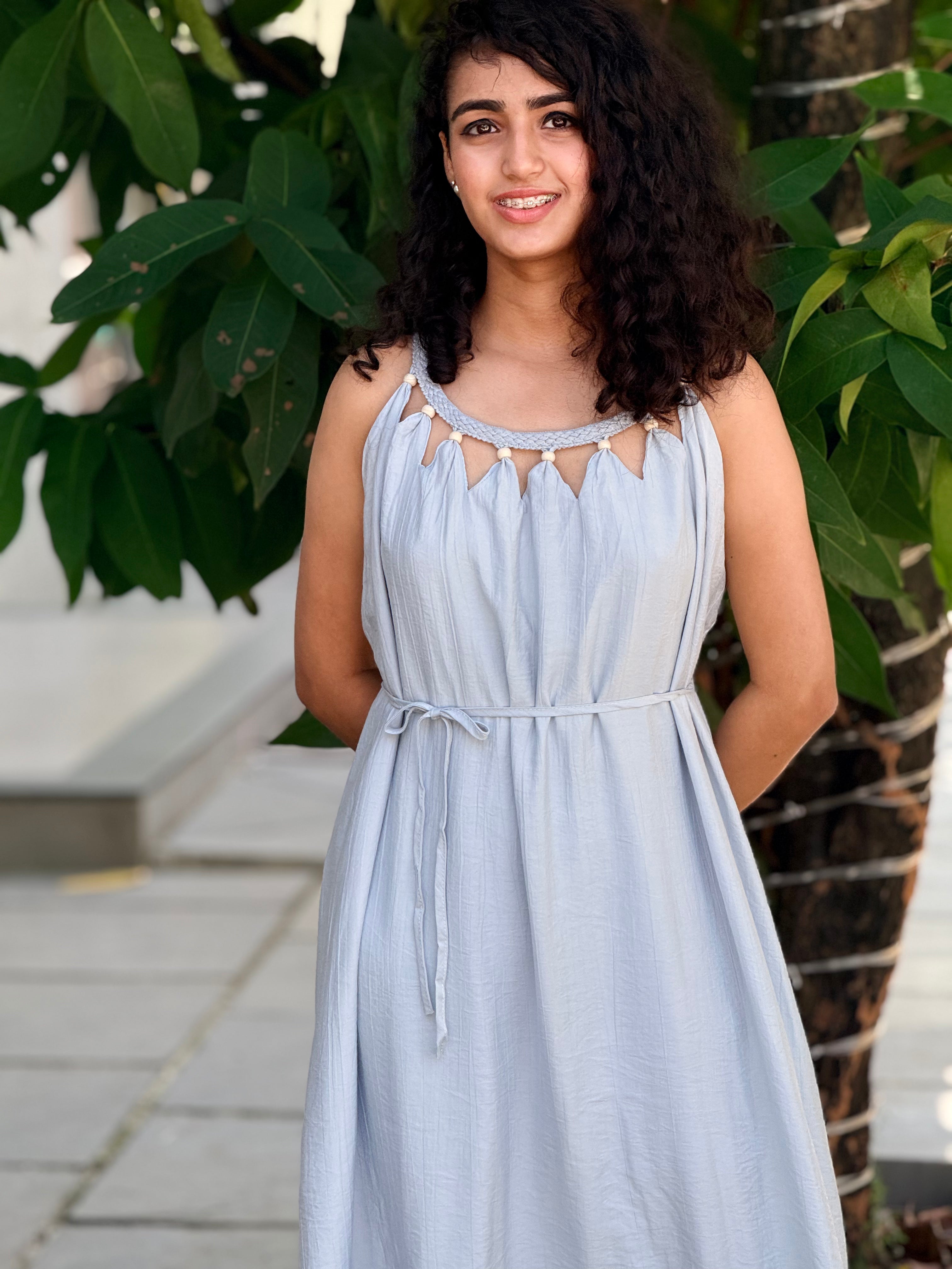 Pastel blue maxi dress