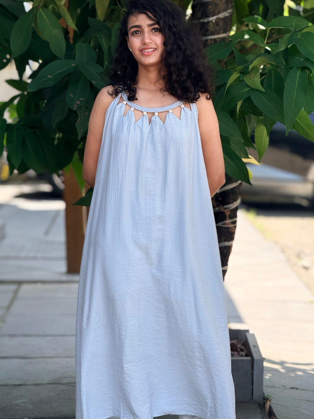 Pastel blue maxi dress