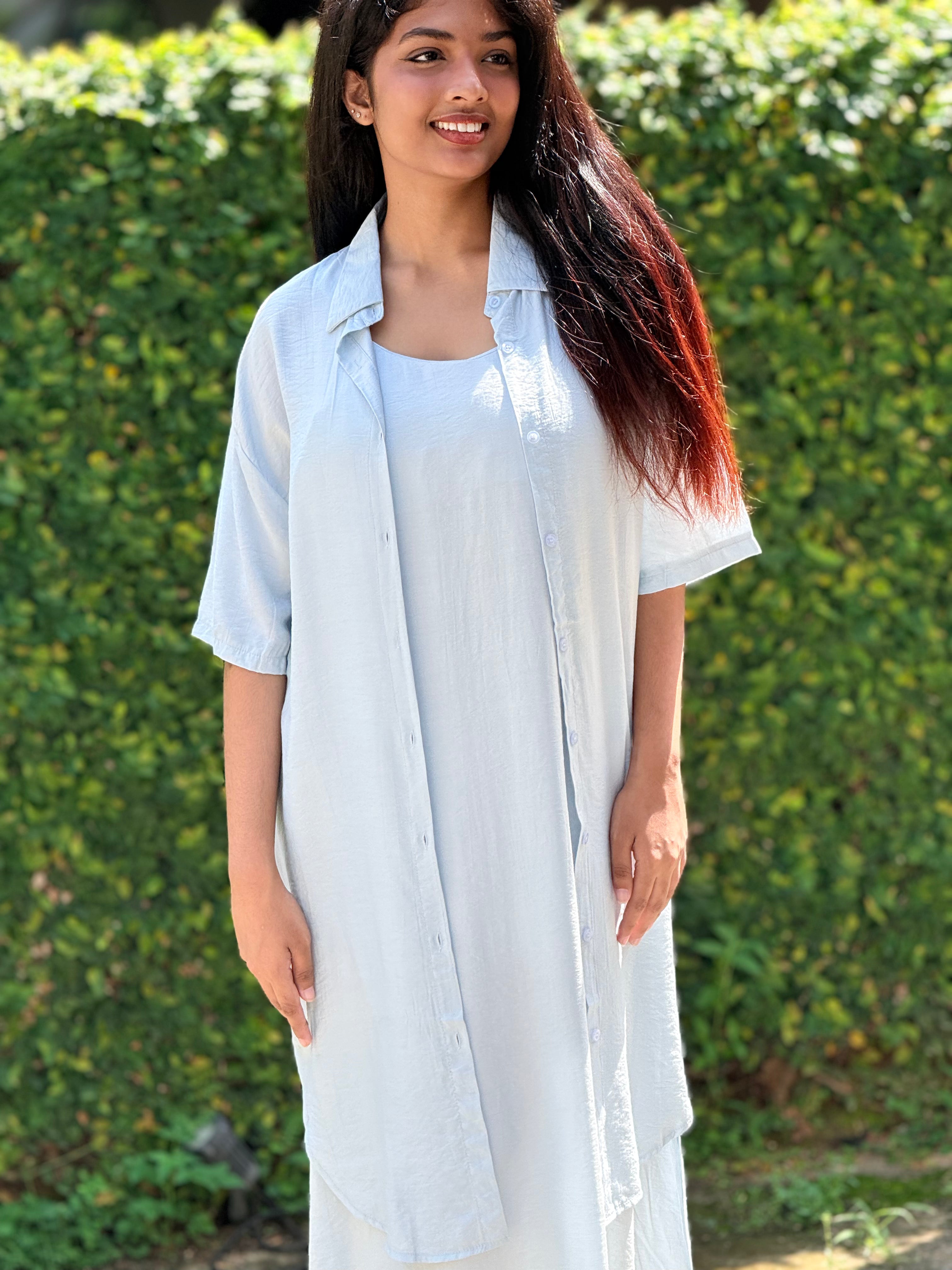 Azure Maxi Shirtdress Set