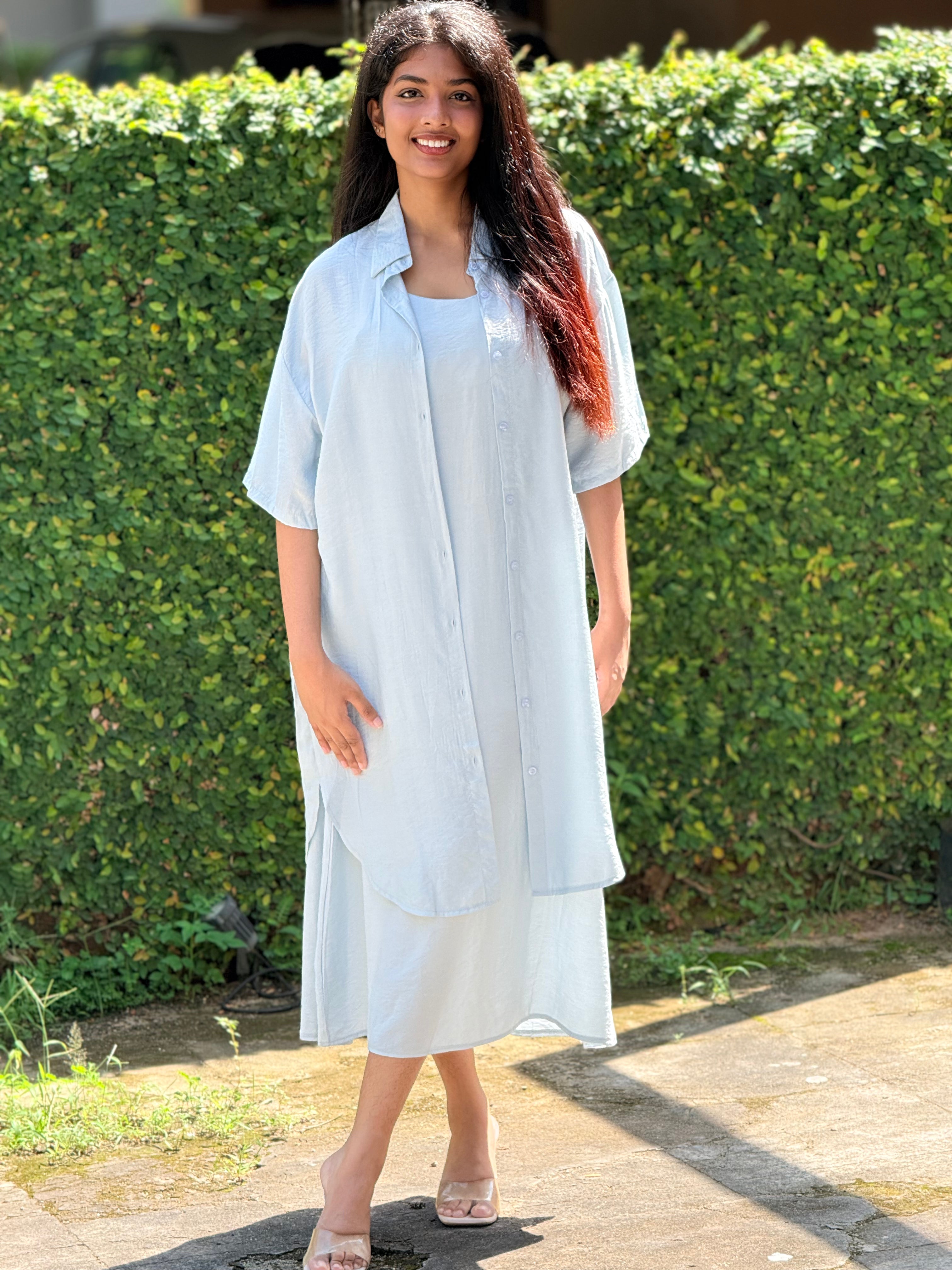 Azure Maxi Shirtdress Set