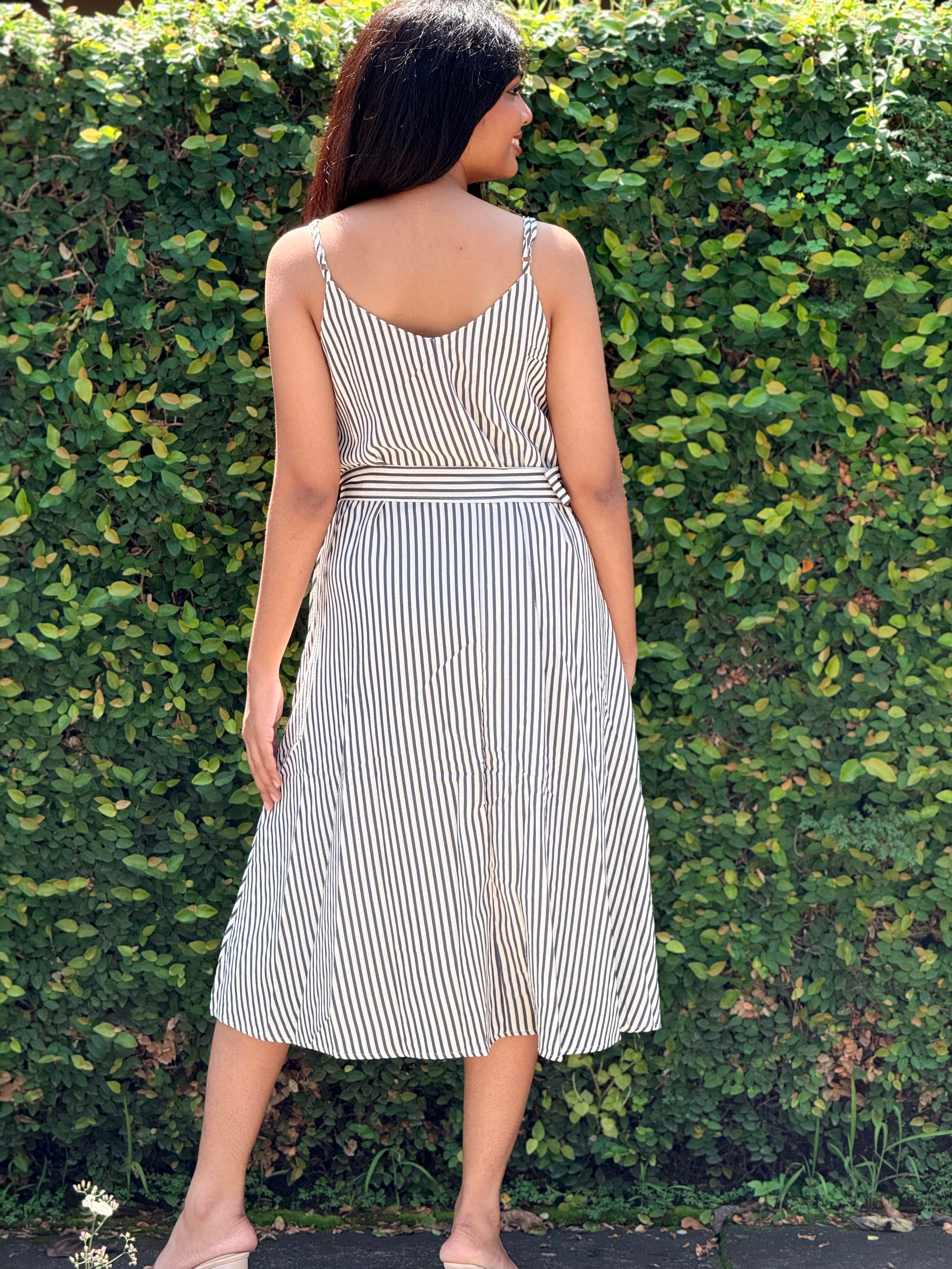 The Aegean Stripe  Midi Sundress