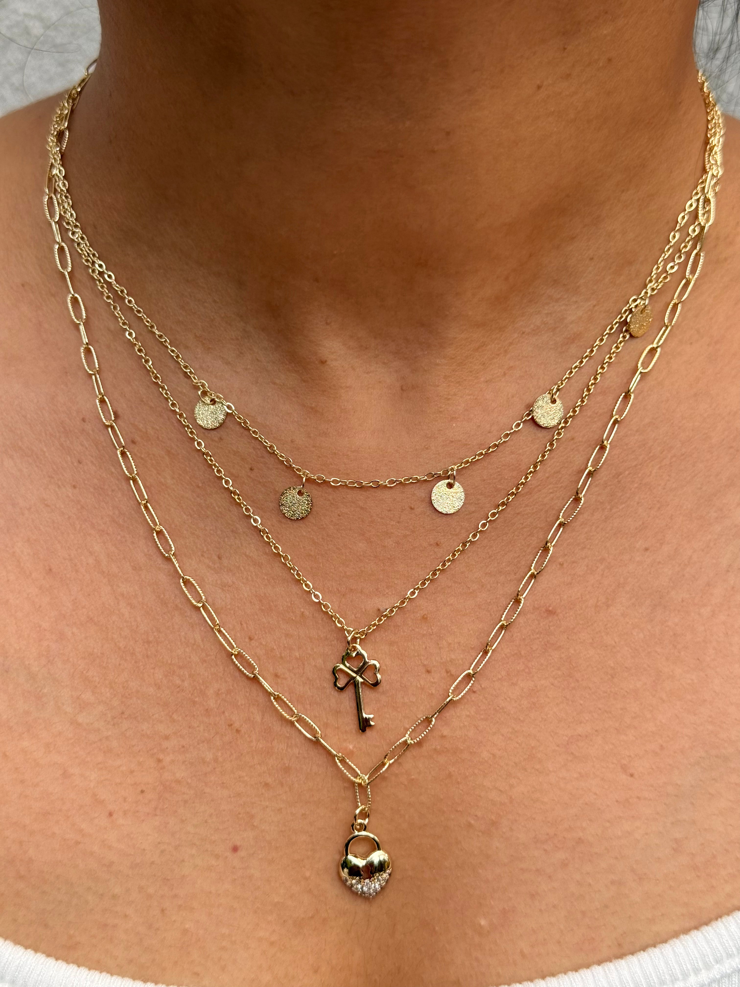 Triple-Layer Dainty Gold Chain Necklace Stack