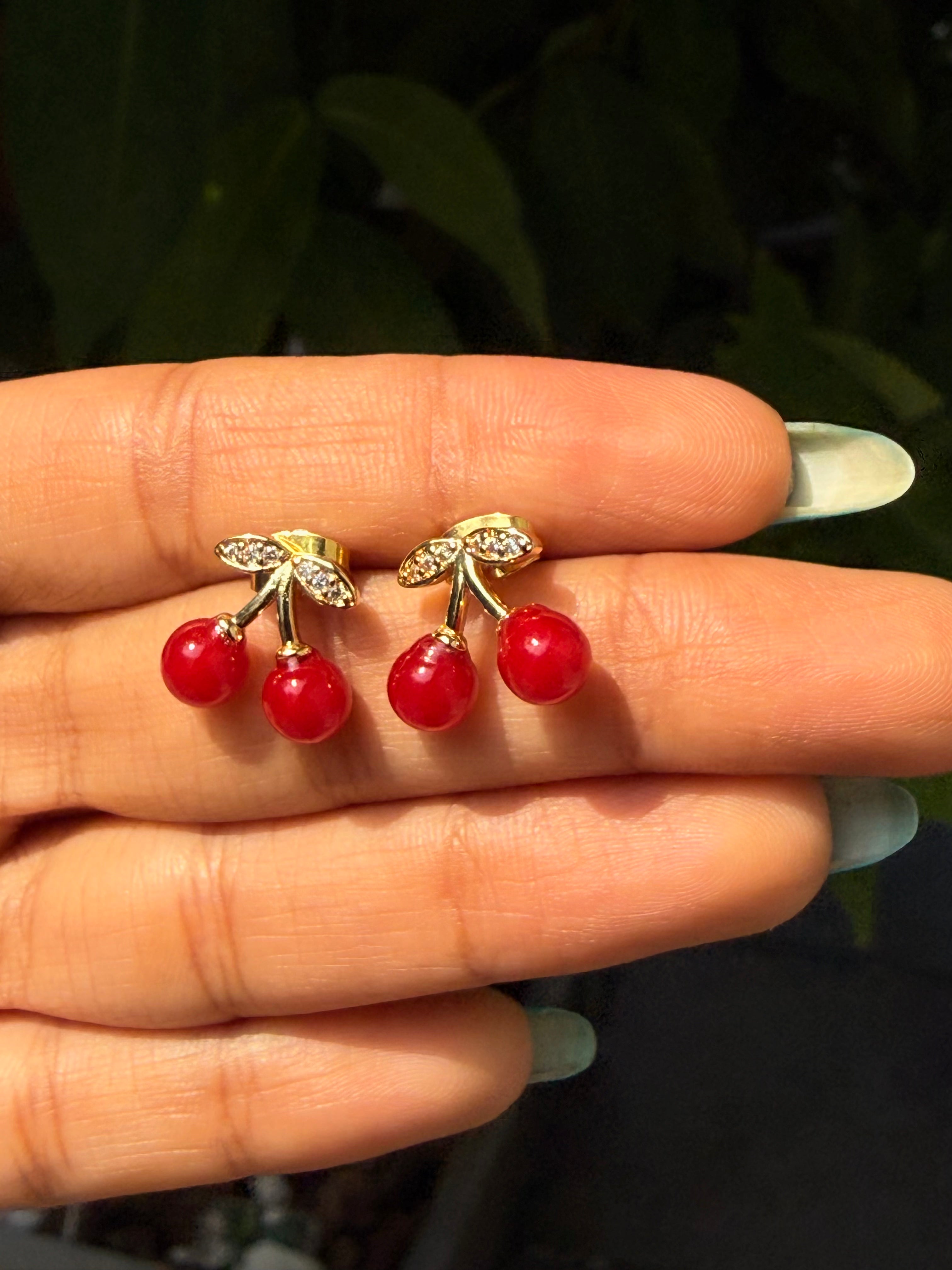 Sweet Cherry Stud Earrings