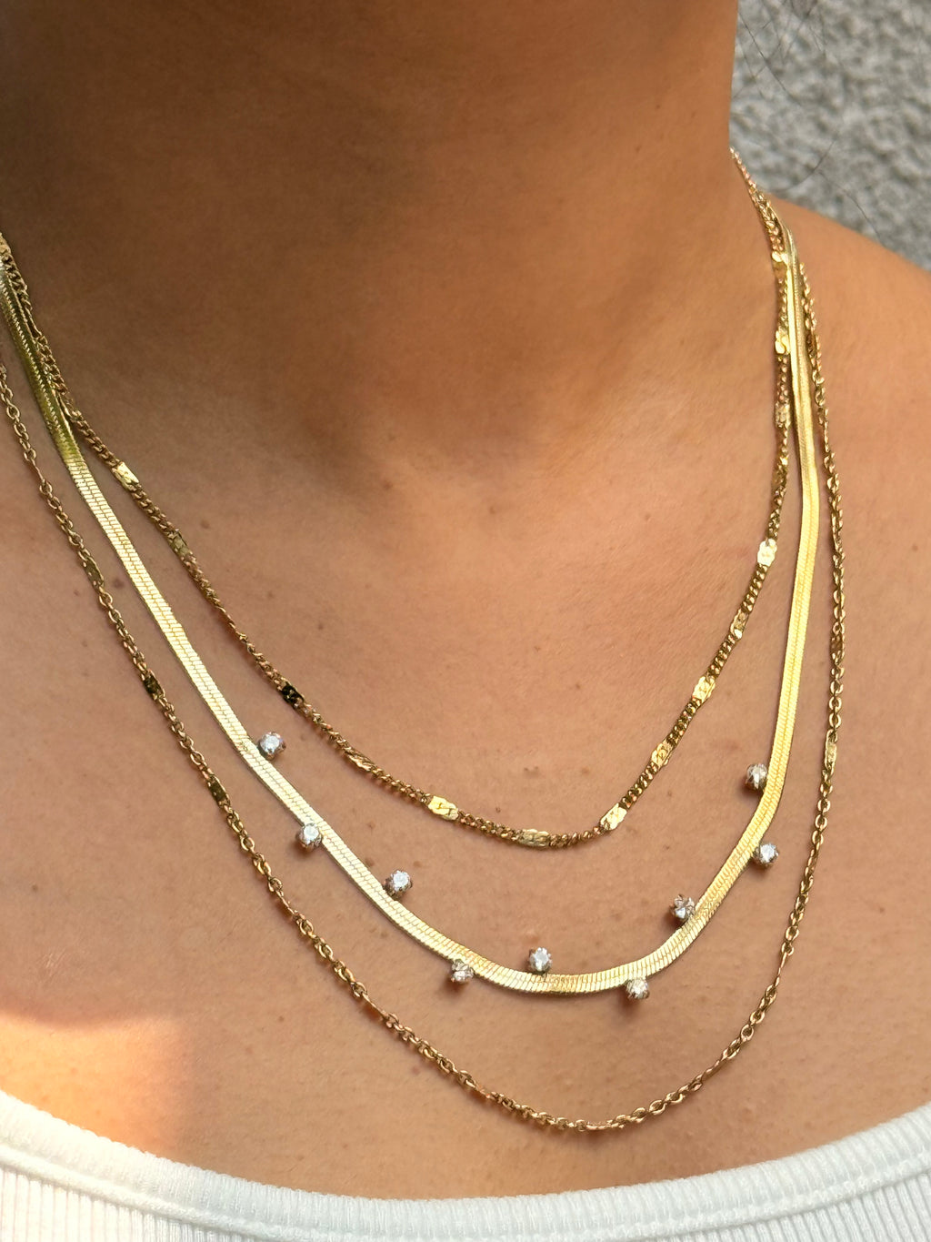Dazzling Layered Gold Necklace Set
