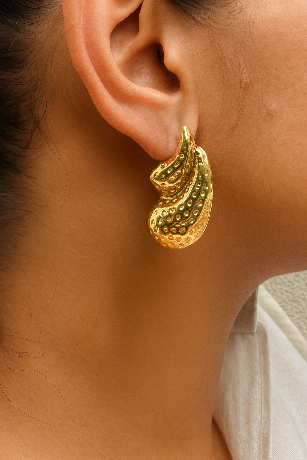 Sculpted Gilded Wave Earrings