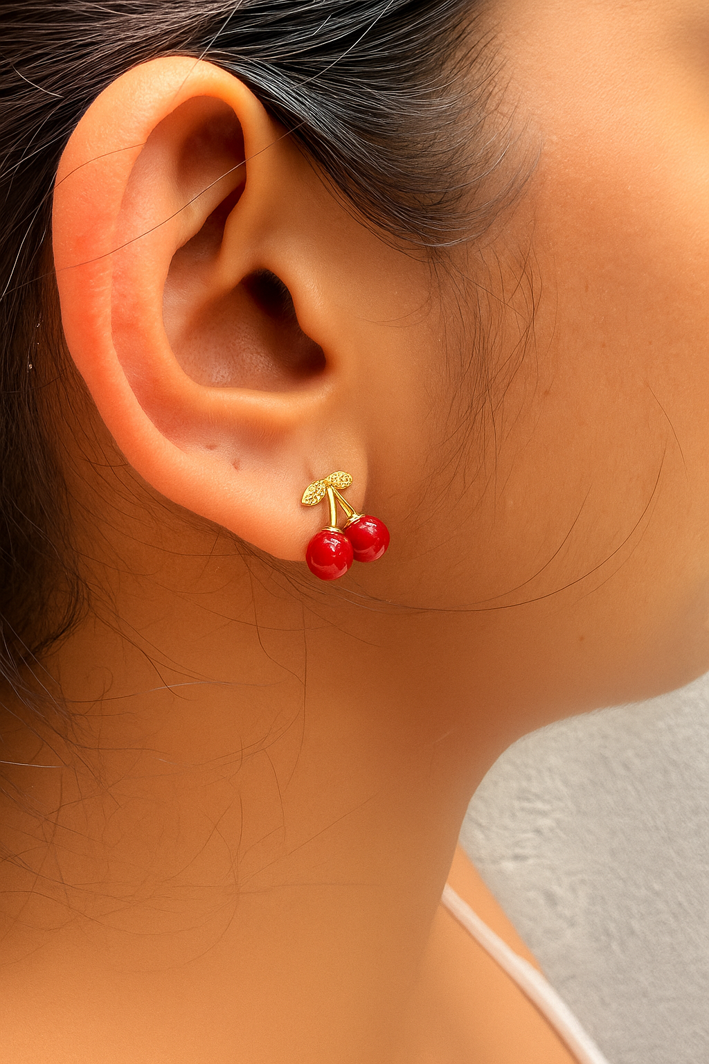 Sweet Cherry Stud Earrings
