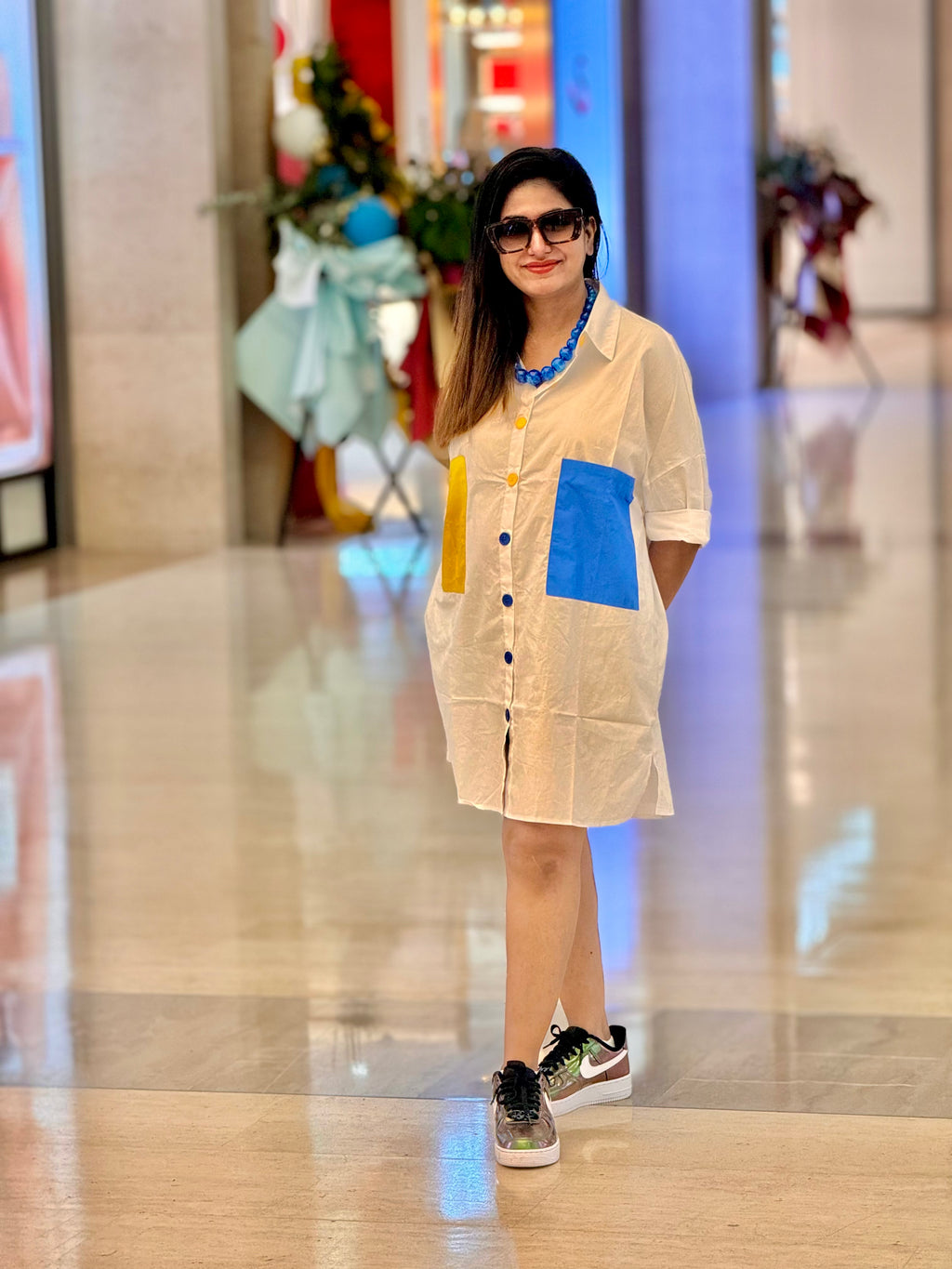 The Primary Pop Oversized Shirt Dress