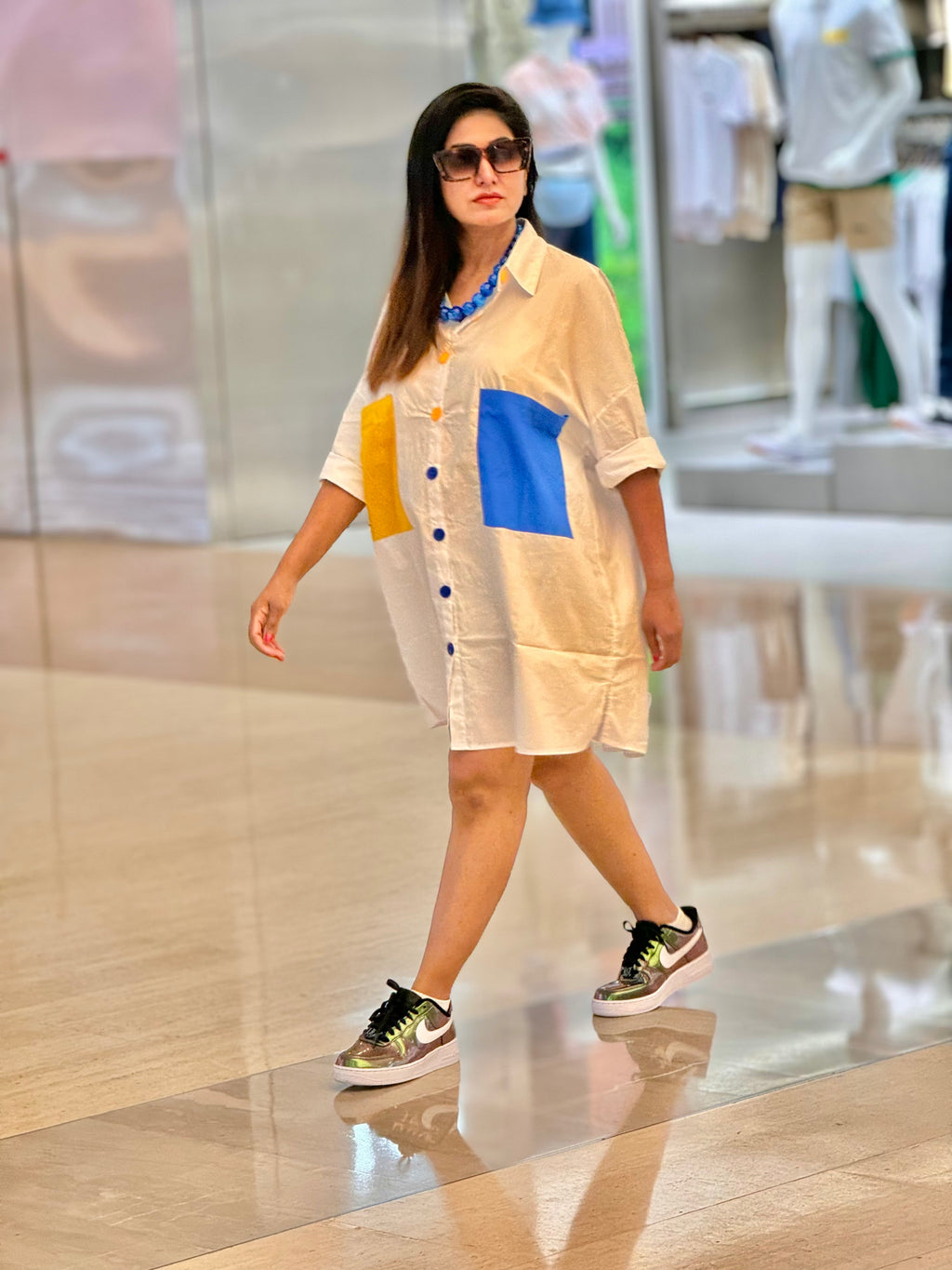 The Primary Pop Oversized Shirt Dress