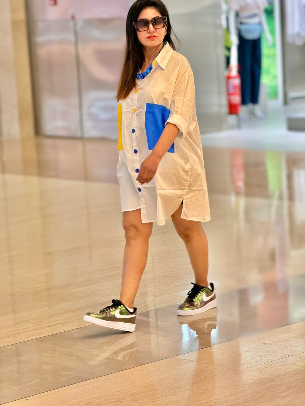 The Primary Pop Oversized Shirt Dress