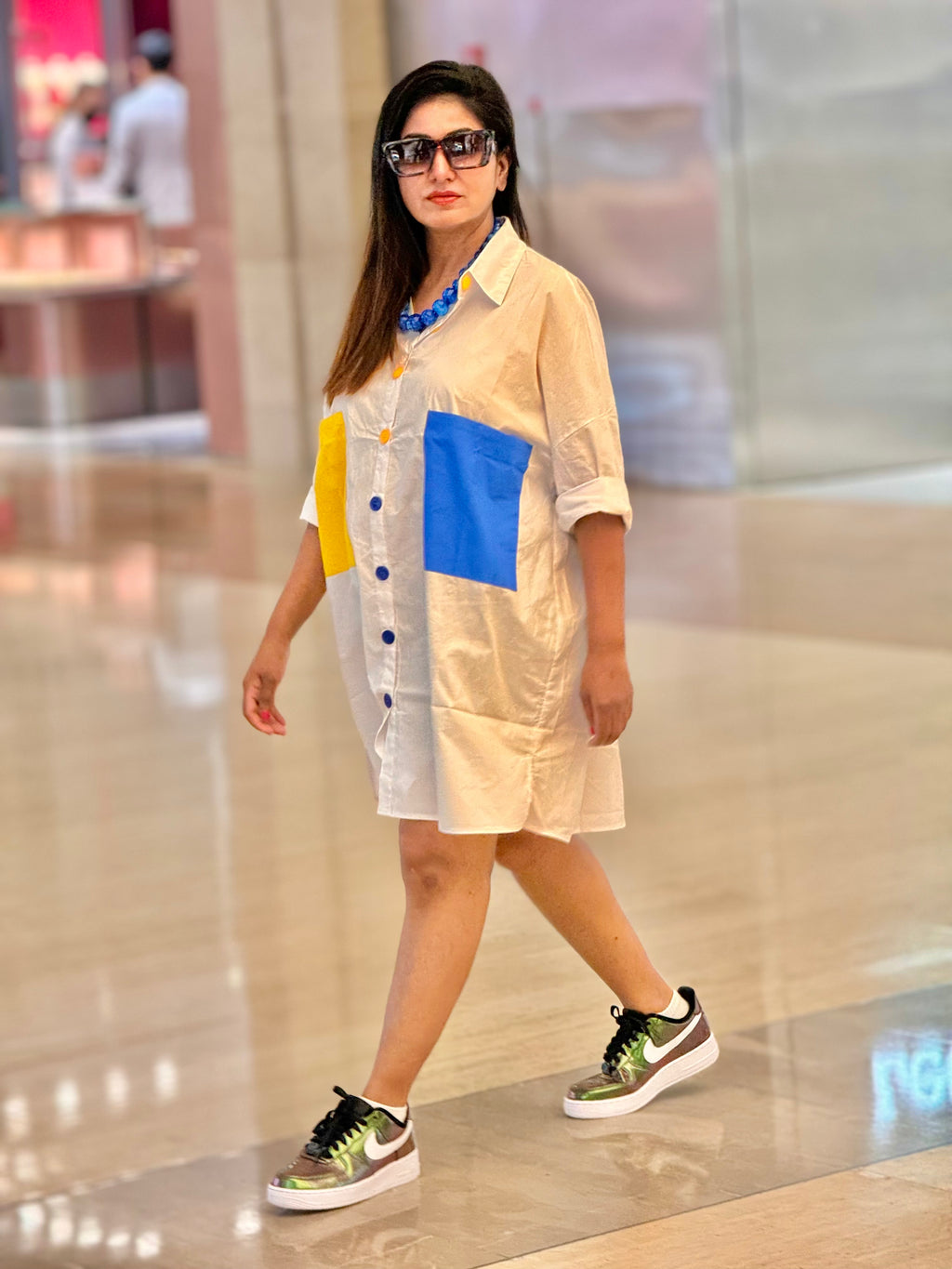 The Primary Pop Oversized Shirt Dress