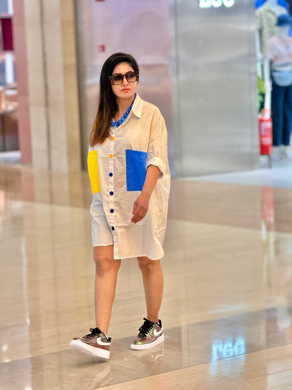 The Primary Pop Oversized Shirt Dress