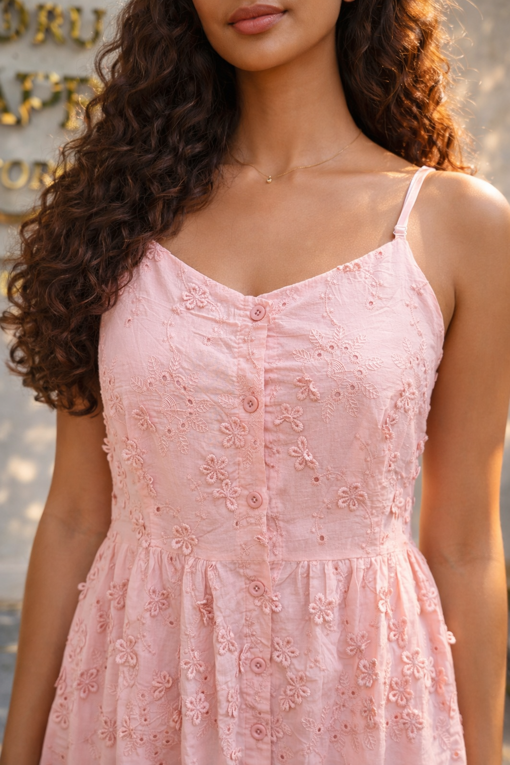 The Blush Meadow Eyelet Midi