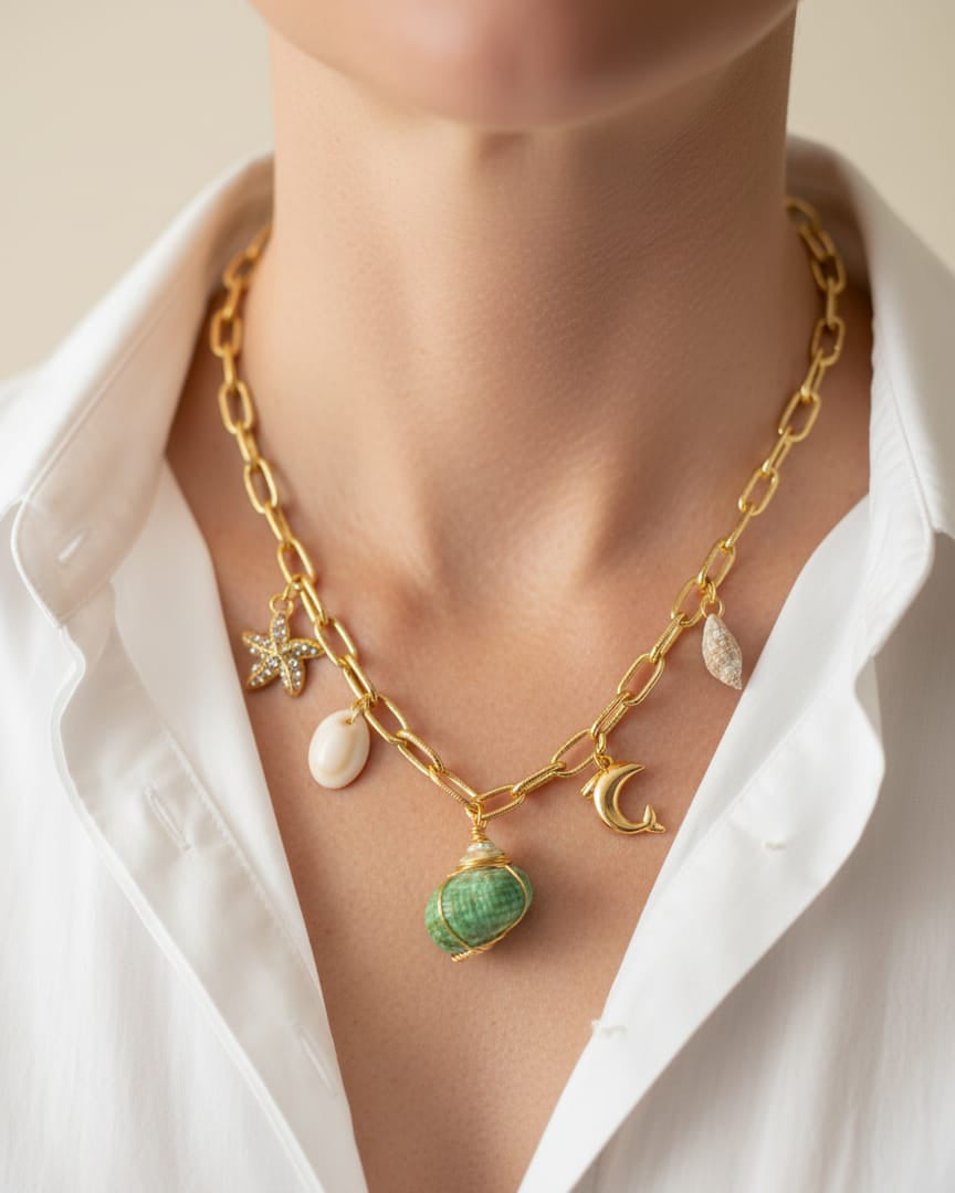 Golden Ocean Treasures Charm Necklace