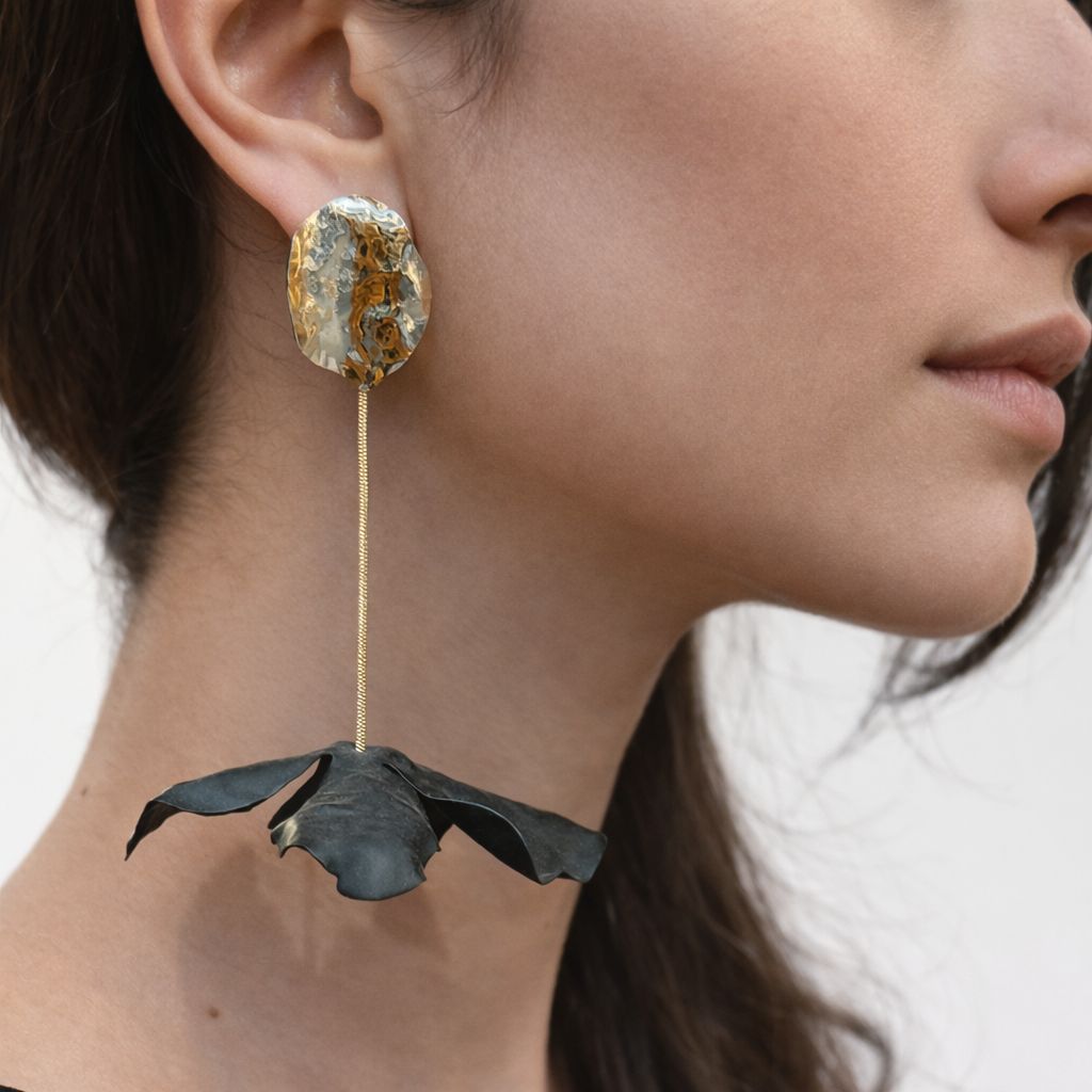 Sculptural Petal Drop Earrings