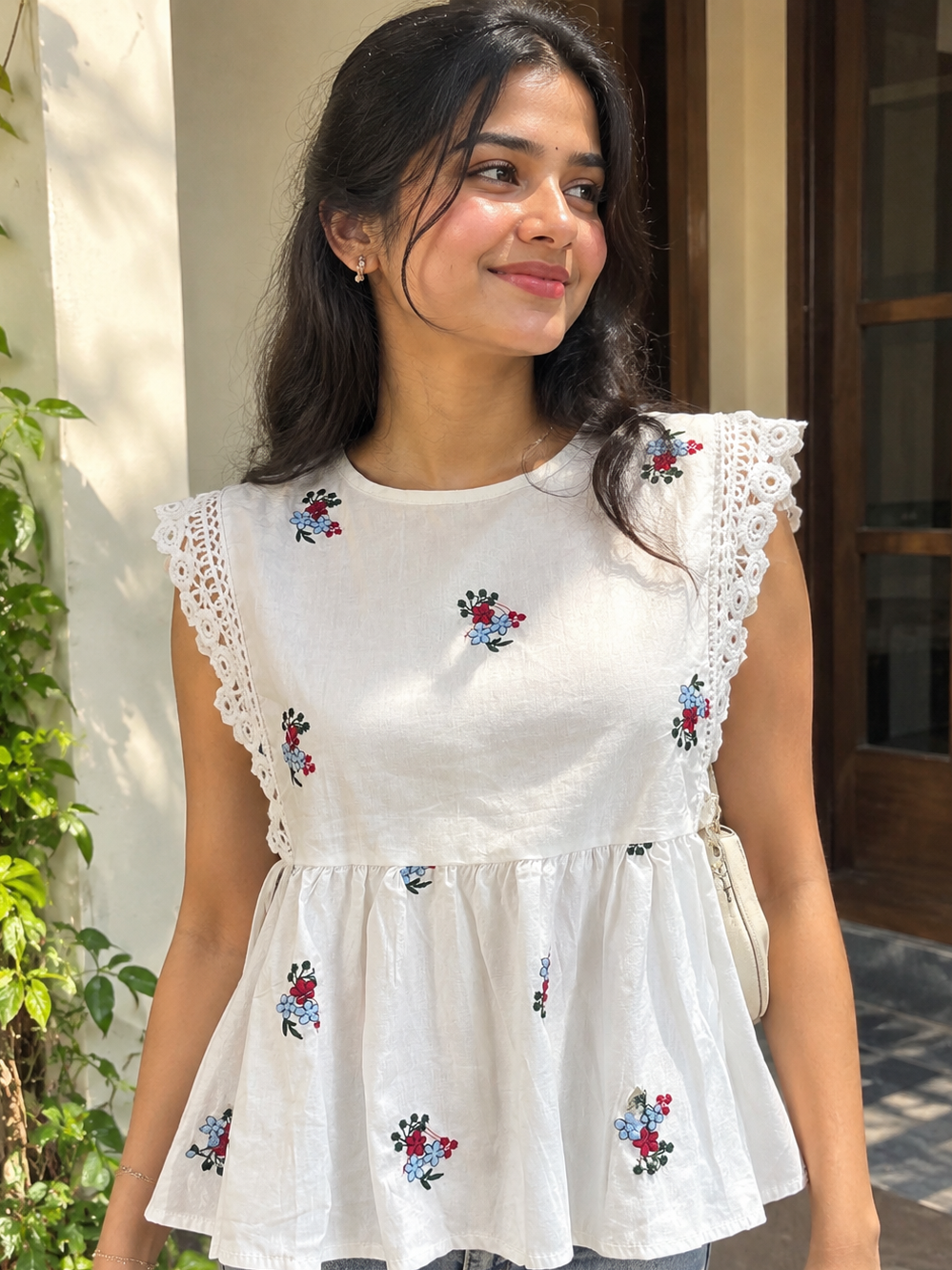 Titli Floral Embroidered Sleeveless Top